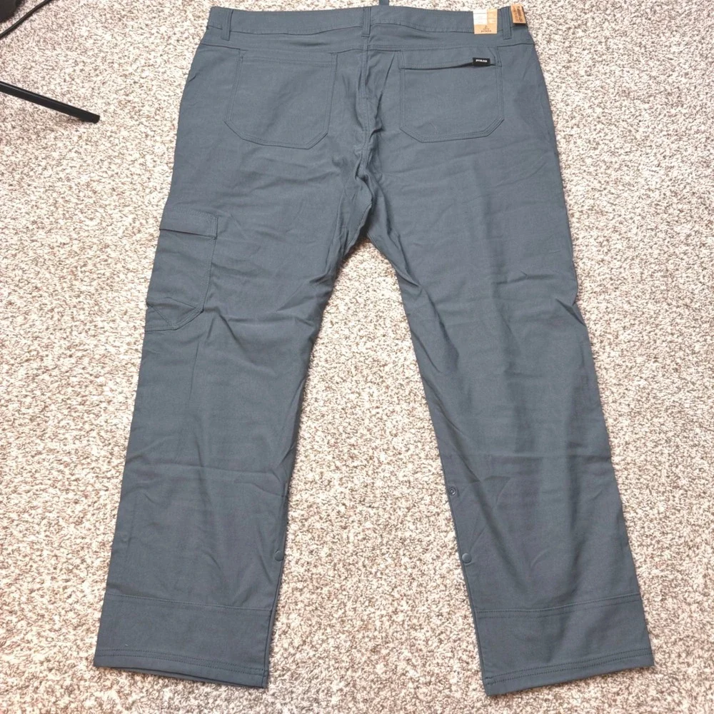 PrAna 42x30 Stretch Zion II Slim Pants Blue Grey Tapered‎ Leg Hiking Outdoor New